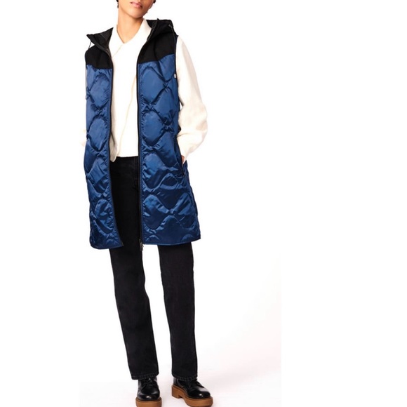 Bernardo Longline Quilted Mixed Media EcoPlume Vest - Picture 4 of 16